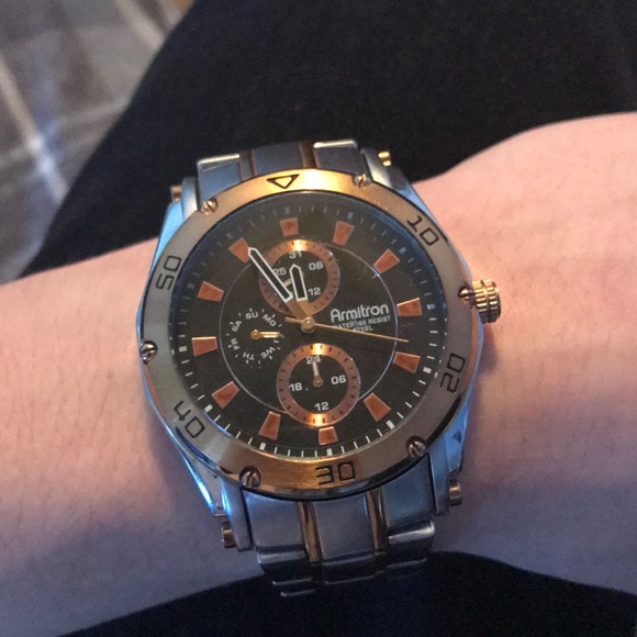 armitron gold and silver watch